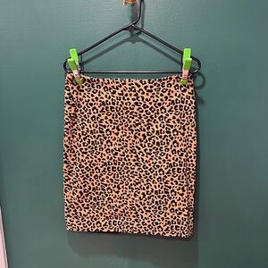 Talbots Leopard-Print Mini Skirt in Tan and Black